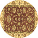 Round Oriental Brown Traditional Rug, abs2437brn