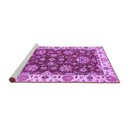 Sideview of Machine Washable Oriental Purple Traditional Area Rugs, wshabs2437pur