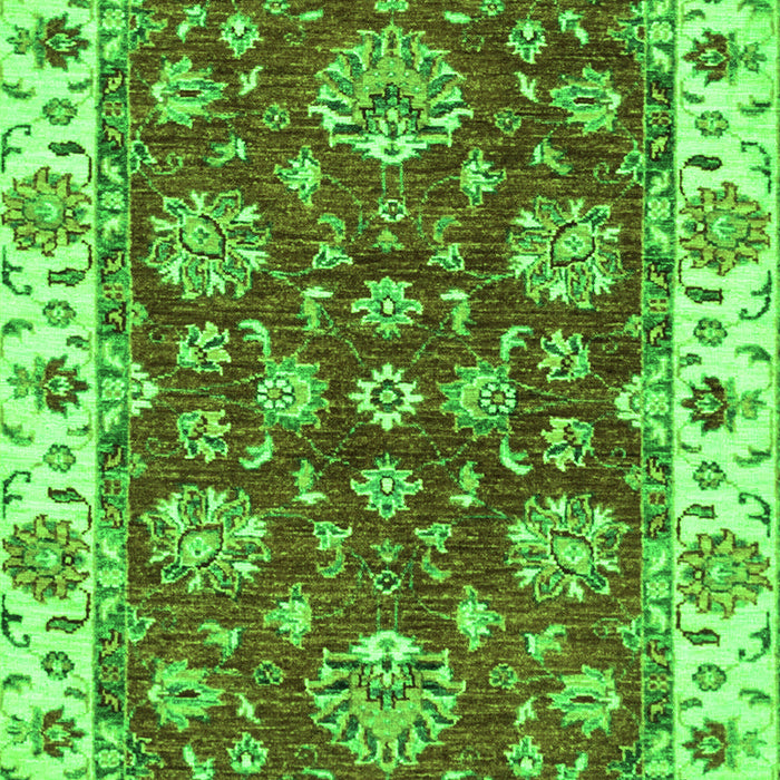 Machine Washable Oriental Green Traditional Area Rugs, wshabs2437grn