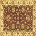 Square Machine Washable Oriental Brown Traditional Rug, wshabs2437brn