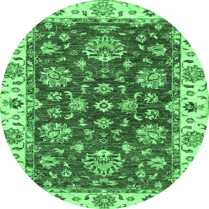 Round Oriental Emerald Green Traditional Rug, abs2437emgrn