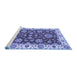 Sideview of Machine Washable Oriental Blue Traditional Rug, wshabs2437blu