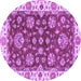 Round Oriental Purple Traditional Rug, abs2437pur