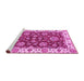 Sideview of Machine Washable Oriental Pink Traditional Rug, wshabs2437pnk