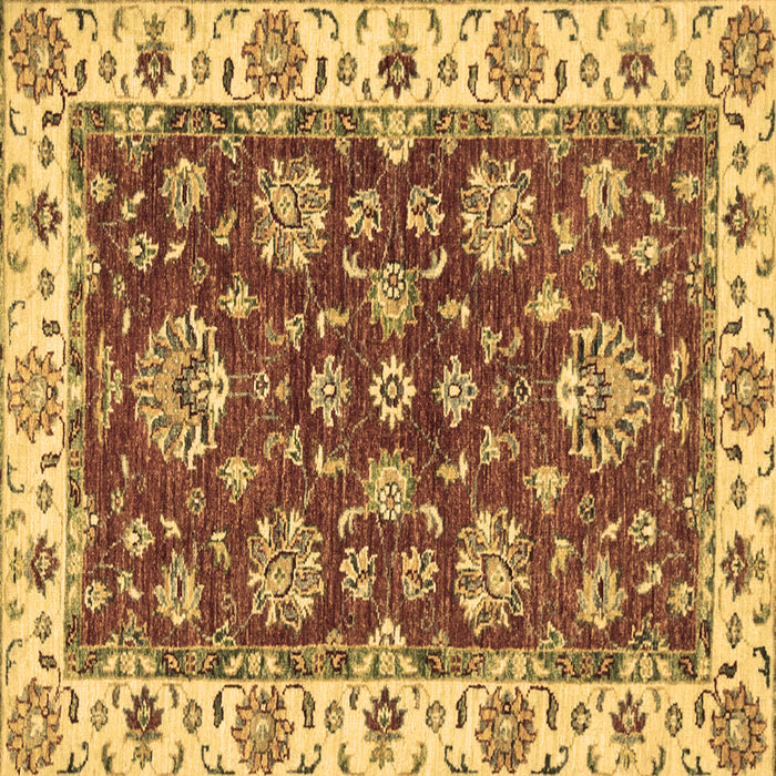 Square Oriental Brown Traditional Rug, abs2437brn