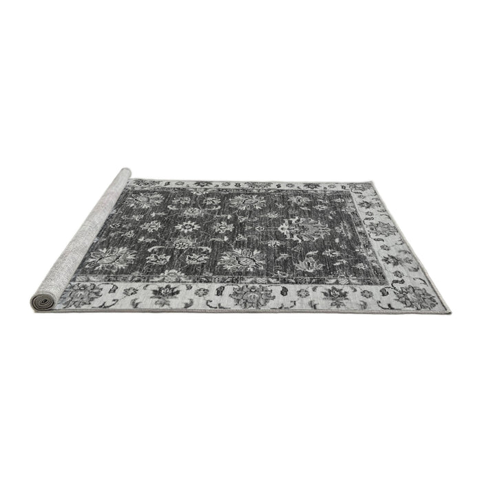 Sideview of Machine Washable Oriental Gray Traditional Rug, wshabs2437gry