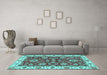 Machine Washable Oriental Light Blue Traditional Rug in a Living Room, wshabs2437lblu