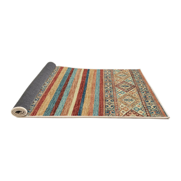 Sideview of Abstract Gold Brown Modern Rug, abs2438