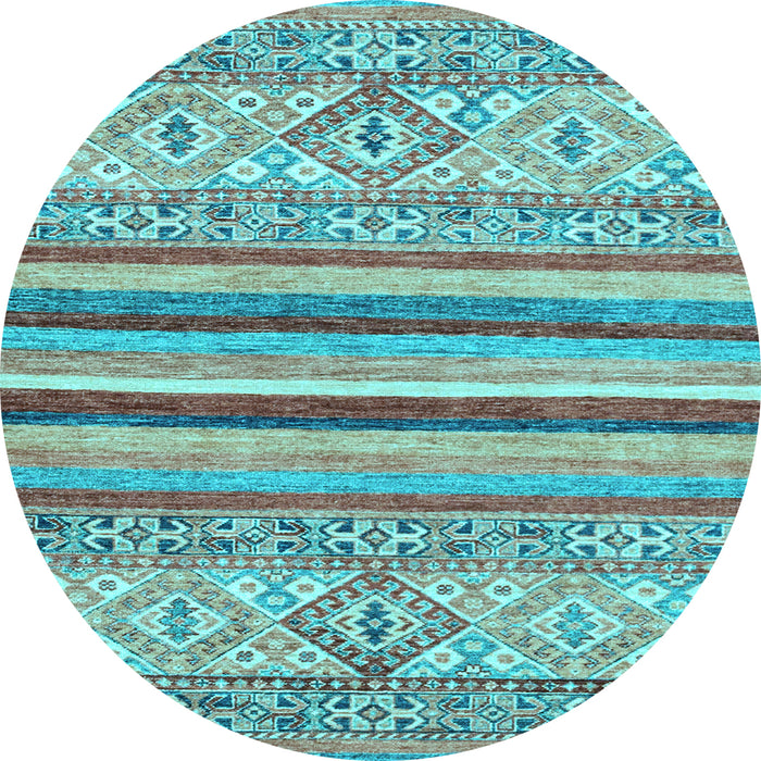 Round Machine Washable Abstract Light Blue Modern Rug, wshabs2438lblu