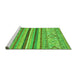 Sideview of Machine Washable Abstract Green Modern Area Rugs, wshabs2438grn