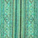 Square Machine Washable Abstract Turquoise Modern Area Rugs, wshabs2438turq