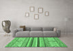 Machine Washable Abstract Emerald Green Modern Area Rugs in a Living Room,, wshabs2438emgrn