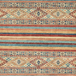Square Abstract Gold Brown Modern Rug, abs2438