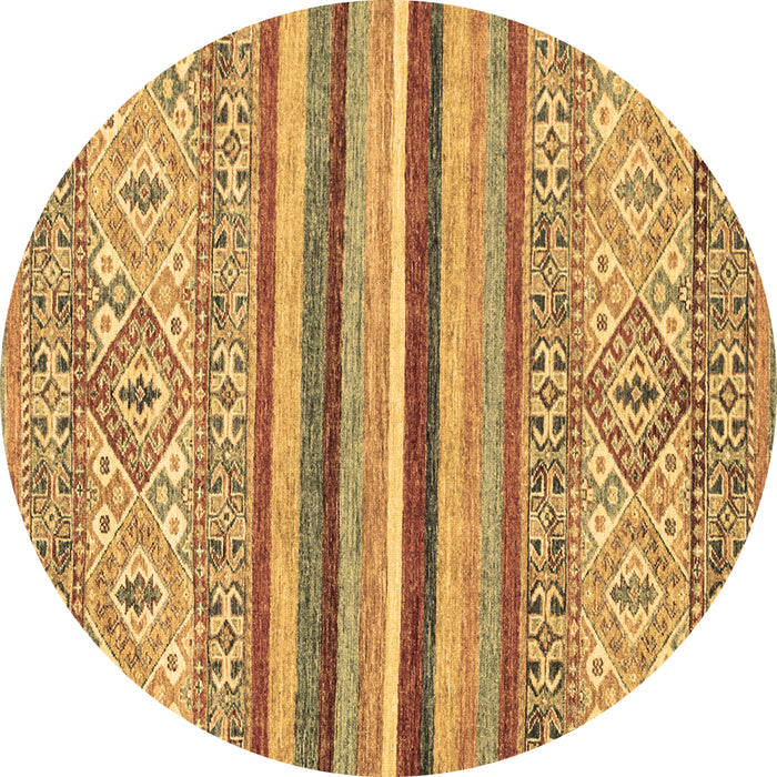 Round Abstract Brown Modern Rug, abs2438brn
