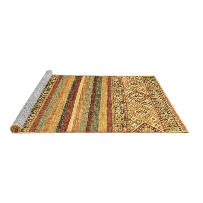 Sideview of Machine Washable Abstract Brown Modern Rug, wshabs2438brn