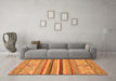 Machine Washable Abstract Orange Modern Area Rugs in a Living Room, wshabs2438org