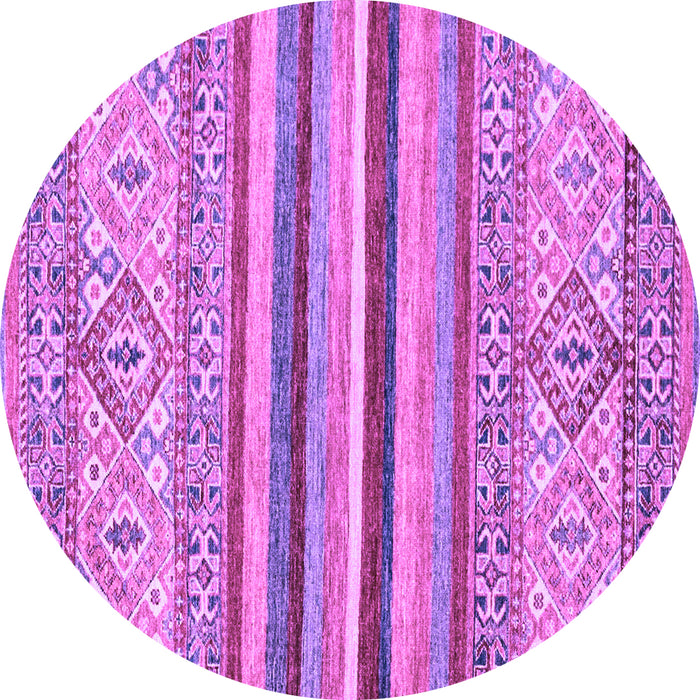 Round Machine Washable Abstract Purple Modern Area Rugs, wshabs2438pur
