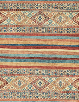 Abstract Gold Brown Modern Rug, abs2438