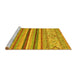 Sideview of Machine Washable Abstract Yellow Modern Rug, wshabs2438yw