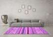 Machine Washable Abstract Purple Modern Area Rugs in a Living Room, wshabs2438pur