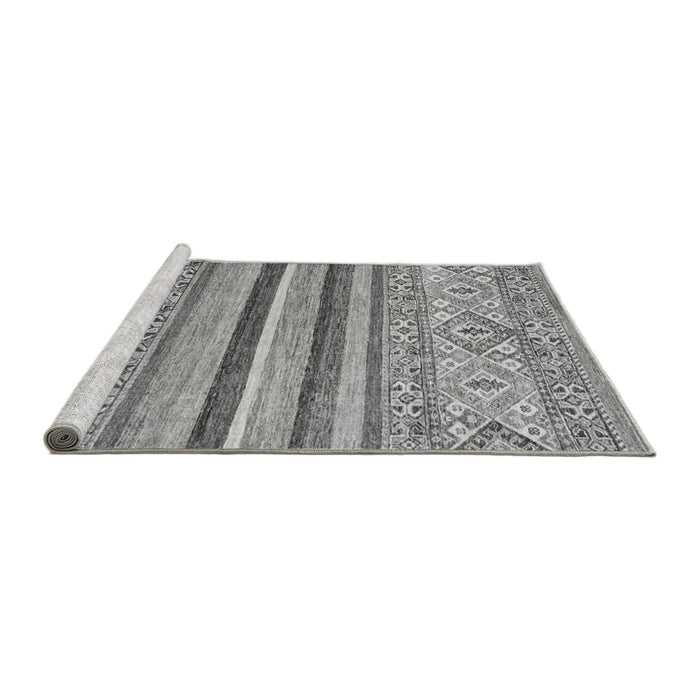 Sideview of Machine Washable Abstract Gray Modern Rug, wshabs2438gry
