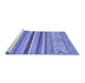 Sideview of Machine Washable Abstract Blue Modern Rug, wshabs2438blu