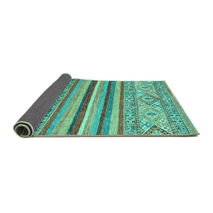 Sideview of Abstract Turquoise Modern Rug, abs2438turq