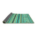 Sideview of Abstract Turquoise Modern Rug, abs2438turq