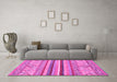 Machine Washable Abstract Pink Modern Rug in a Living Room, wshabs2438pnk