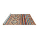 Sideview of Machine Washable Abstract Sand Brown Rug, wshabs2439