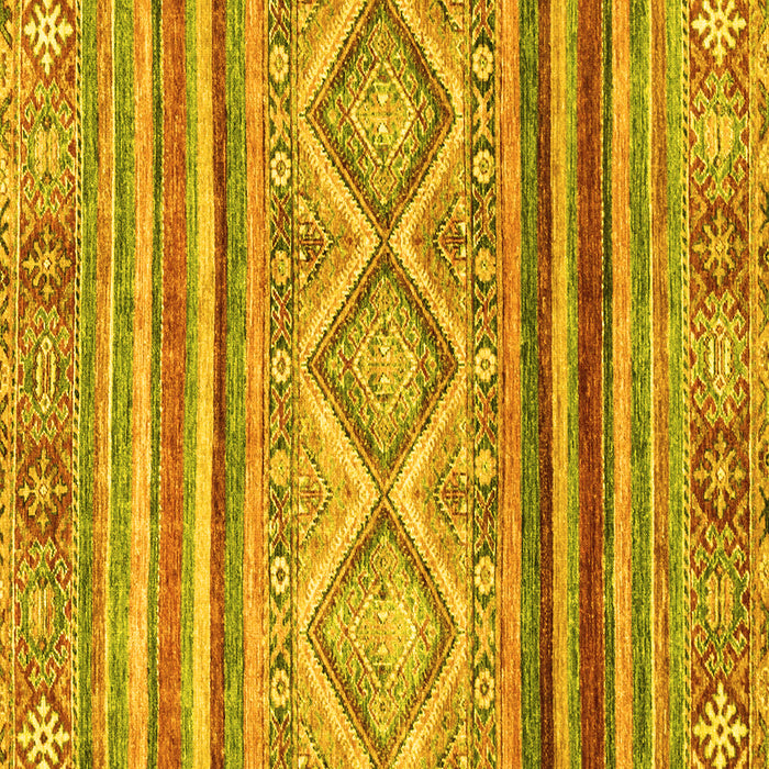 Square Machine Washable Southwestern Yellow Country Rug, wshabs2439yw