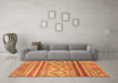 Machine Washable Southwestern Orange Country Area Rugs in a Living Room, wshabs2439org