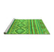 Sideview of Machine Washable Southwestern Green Country Area Rugs, wshabs2439grn