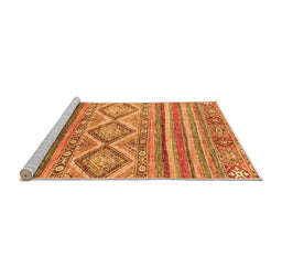 Sideview of Machine Washable Southwestern Orange Country Area Rugs, wshabs2439org