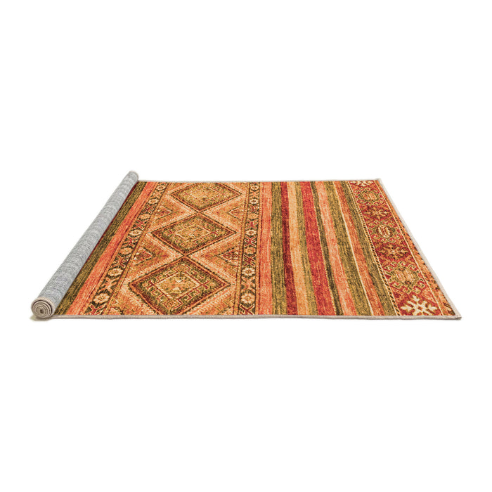 Sideview of Machine Washable Southwestern Orange Country Area Rugs, wshabs2439org