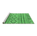 Sideview of Machine Washable Southwestern Emerald Green Country Area Rugs, wshabs2439emgrn