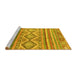 Sideview of Machine Washable Southwestern Yellow Country Rug, wshabs2439yw