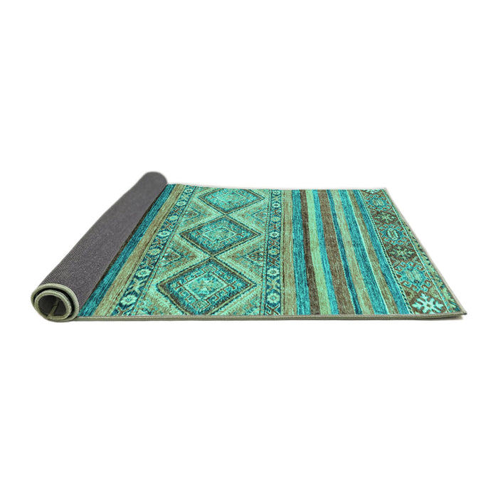 Sideview of Southwestern Turquoise Country Rug, abs2439turq