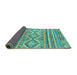 Sideview of Southwestern Turquoise Country Rug, abs2439turq