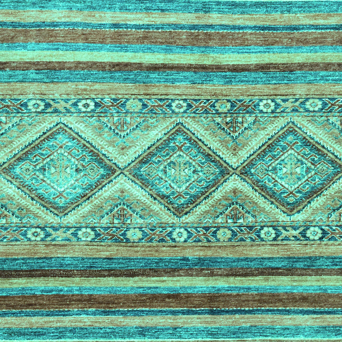 Machine Washable Southwestern Turquoise Country Area Rugs, wshabs2439turq