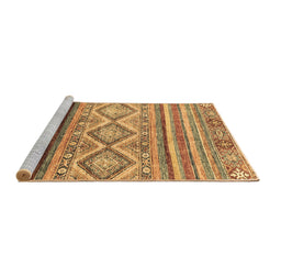 Sideview of Machine Washable Southwestern Brown Country Rug, wshabs2439brn
