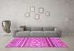 Machine Washable Southwestern Pink Country Rug in a Living Room, wshabs2439pnk