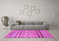 Machine Washable Southwestern Pink Country Rug, wshabs2439pnk