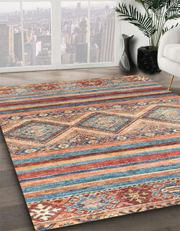 Machine Washable Abstract Sand Brown Rug in a Family Room, wshabs2439