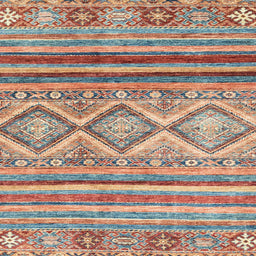 Square Abstract Sand Brown Southwestern Rug, abs2439