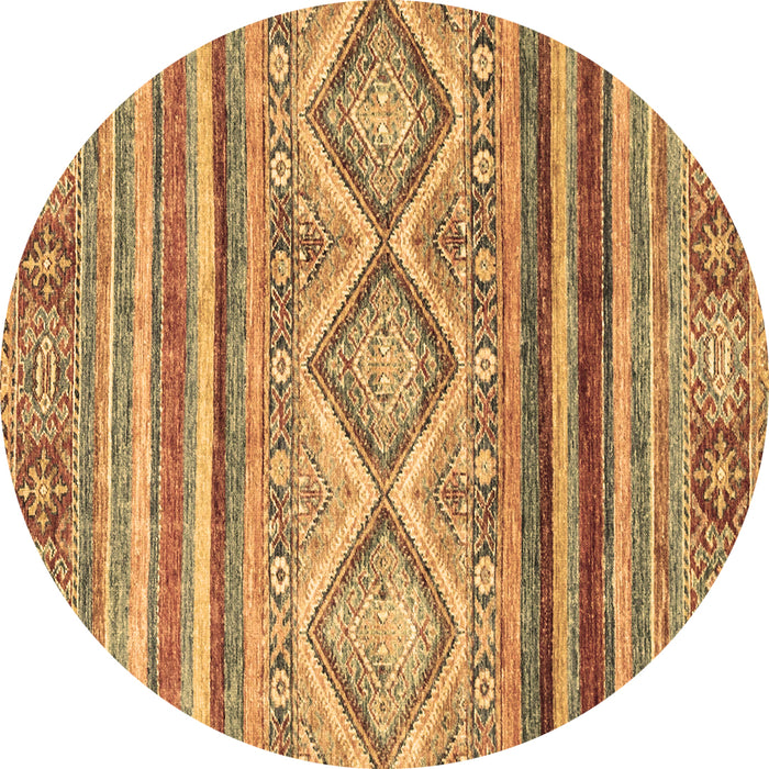 Round Southwestern Brown Country Rug, abs2439brn