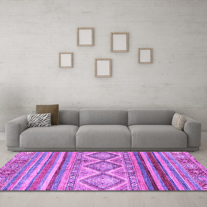 Machine Washable Southwestern Purple Country Area Rugs in a Living Room, wshabs2439pur