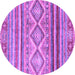 Round Southwestern Purple Country Rug, abs2439pur