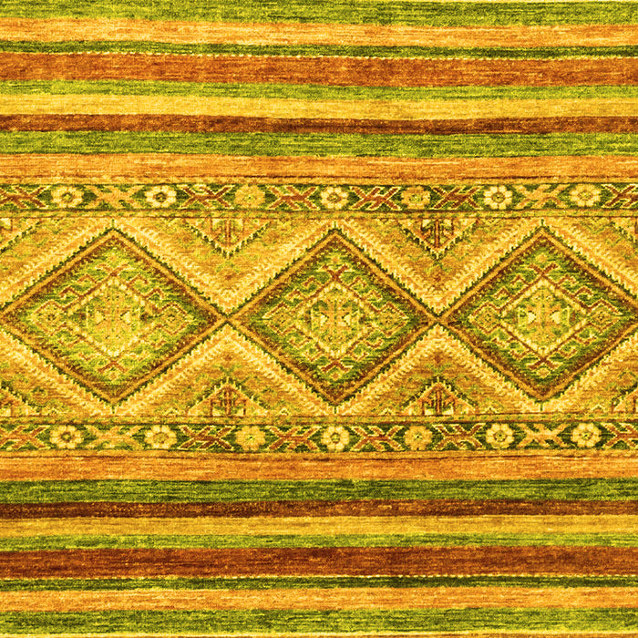 Machine Washable Southwestern Yellow Country Rug, wshabs2439yw
