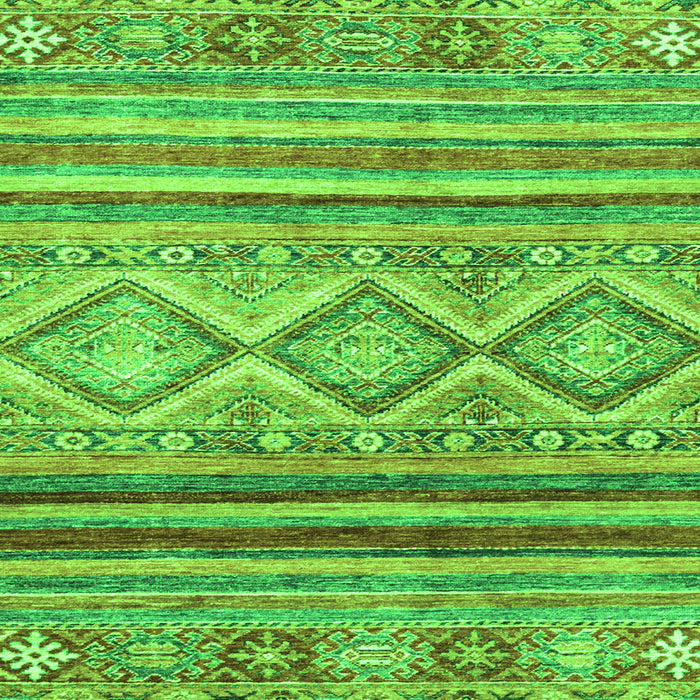 Square Machine Washable Southwestern Green Country Area Rugs, wshabs2439grn